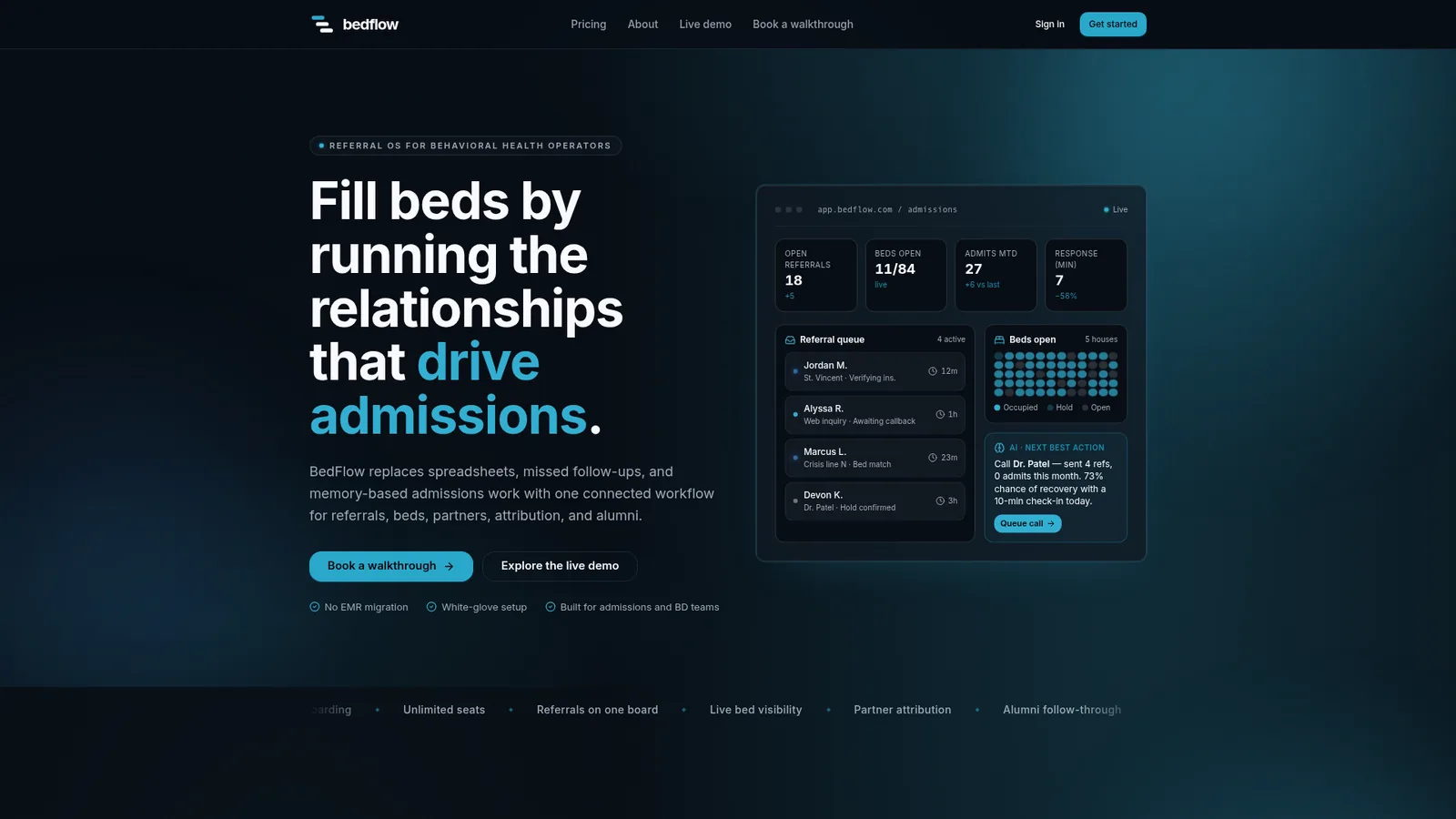 BedFlow, referral OS for behavioral health operators